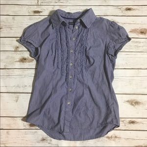 Tommy Hilfiger Blue Pinstripe Short Sleeve Top